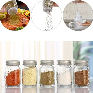 4oz 30pcs Mason Spice Jars, Glass Empty Spice Bottles/Containers with Shaker