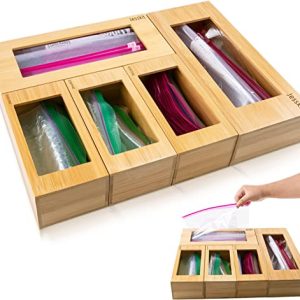 Jesskit Ziplock Bag Storage Organizer, Food Storage Bag Holder for Kitchen Draw