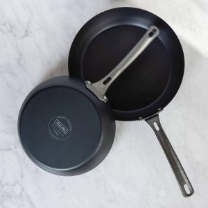 Blue Steel Carbon Steel Naturally Nonstick Fry Pan, Set 2-Pcs of 10″ & 12″