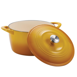 Enameled Cast Iron 7-Quart Covered Round Dutch Oven – SUNRISE color