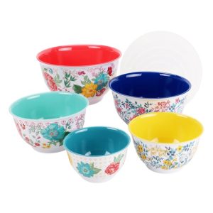 Melamine Mixing Bowl Set, 10 Pieces, Fancy Flourish
