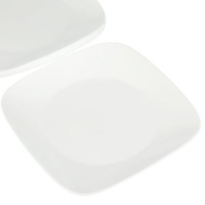 Corelle Square Pure White 10.5″ Dinner Plates, Set of 6