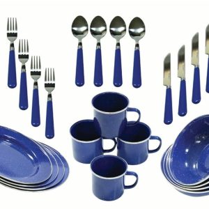 Ozark Trail 24 Piece Dinnerware Enamel Set – Free Shipping