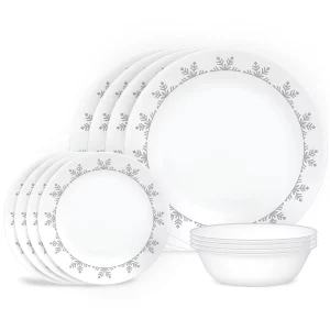 Winter Holiday 12 Piece Dinnerware Set, Snowflake