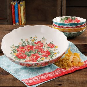 Vintage Floral 5-Piece Pasta Bowl Set