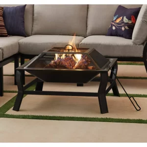 Greyson 30” Square Wood Burning Fire Pit with Mesh Screen