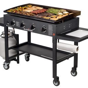 Blackstone 4-Burner 36″ Griddle Cooking Station with Side Shelves,Flat Top Grills & Outdoor Griddles