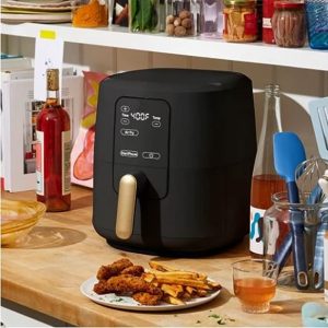 6 Quart Touchscreen Air Fryer, Adjustable temperature ranges from 90°F-400°F, Black Sesame 15.11 x 12.10 x 13.07 Inches
