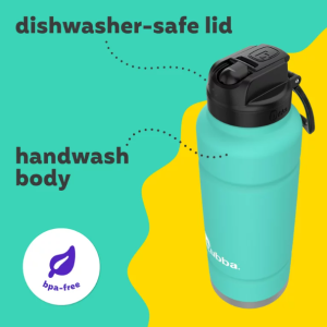 Trailblazer Insulated Stainless Steel Water Bottle with Straw Lidin Teal, 40 oz