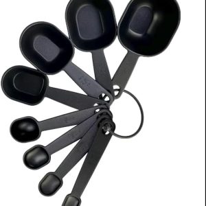 8-Piece Measuring Cup & Spoon Set, Raised Measurements, Black, Polypropylene